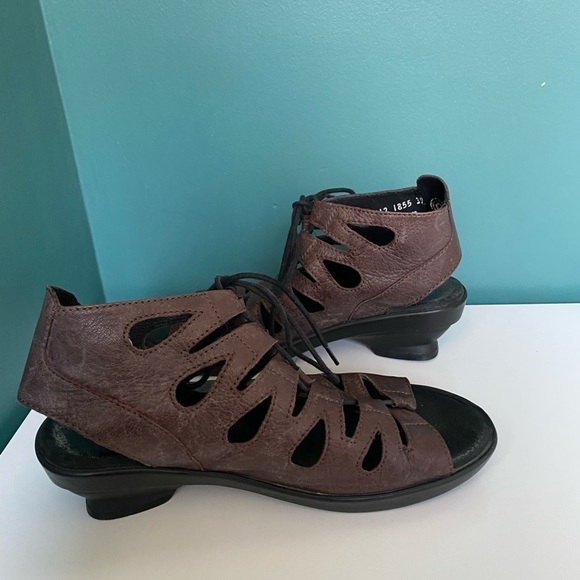 𝅺WOLKY Lace Up Sandals Leather Eur Size 39 Womens Size 8 - Picture 6 of 10